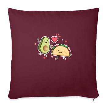 Avocado Taco Love Cadeau Mexicain 005-022 - Housse de coussin décorative 45 x 45 cm - bordeaux - Devant