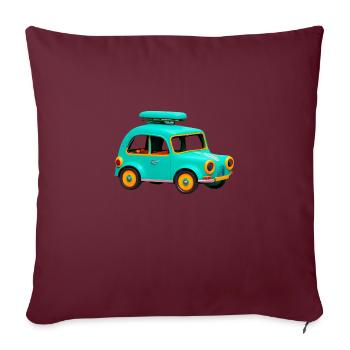 Partir en vacances - Housse de coussin décorative 45 x 45 cm - bordeaux - Devant