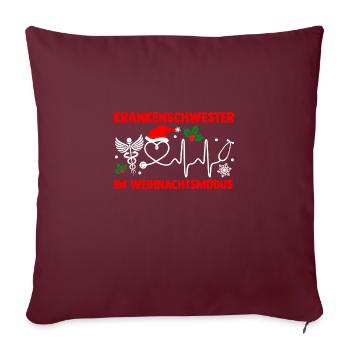 Weihnachtsmann Weihnachten Krankenschwester - Sofakissenbezug 45 x 45 cm - Burgunderrot - Vorne