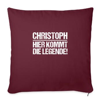 Prénom Chris Christoph - Housse de coussin décorative 45 x 45 cm - bordeaux - Devant