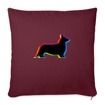 CMYK Welsh Corgi Cardigan - Sofakissenbezug 45 x 45 cm - Burgunderrot - Vorne