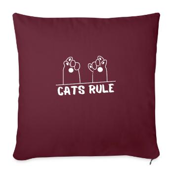 Règle des chats - Housse de coussin décorative 45 x 45 cm - bordeaux - Devant
