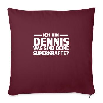 Vorname Dennis - Sofakissenbezug 45 x 45 cm - Burgunderrot - Vorne
