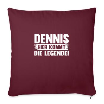 Vorname Dennis - Sofakissenbezug 45 x 45 cm - Burgunderrot - Vorne