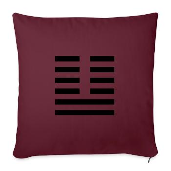 19 Lin - L’approche (Hexagramme) - Housse de coussin décorative 45 x 45 cm - bordeaux - Devant
