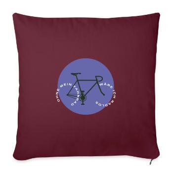Sans mon vélo - Housse de coussin décorative 45 x 45 cm - bordeaux - Devant