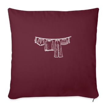 Corde à linge Dessiné à la main Drôle - Housse de coussin décorative 45 x 45 cm - bordeaux - Devant
