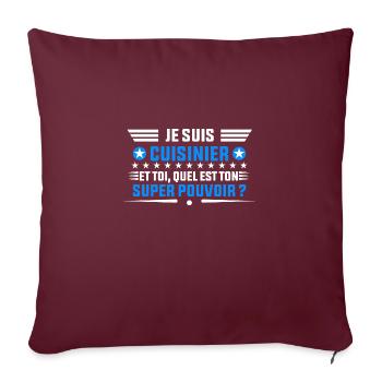 je suis Cuisinier dée cadeau pour Cuisinier - Housse de coussin décorative 45 x 45 cm - bordeaux - Devant