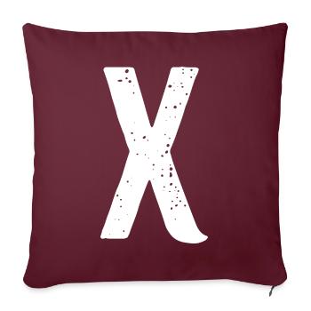 Lettre X - Housse de coussin décorative 45 x 45 cm - bordeaux - Devant