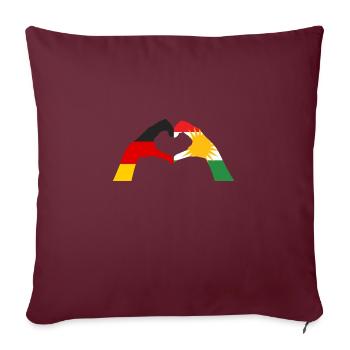 Kurdes Allemagne Kurdistan - Housse de coussin décorative 45 x 45 cm - bordeaux - Devant