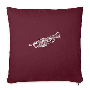 Trompette Instrument de Musique - Housse de coussin décorative 45 x 45 cm - bordeaux - Devant
