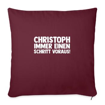 Prénom Chris Christoph - Housse de coussin décorative 45 x 45 cm - bordeaux - Devant