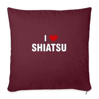 J'ADORE SHIATSU - Housse de coussin décorative 45 x 45 cm - bordeaux - Devant