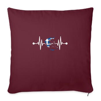 Battement de cœur grec Grèce - Housse de coussin décorative 45 x 45 cm - bordeaux - Devant