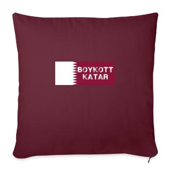 Boycott Qatar, Qatar, Drapeau, Coupe du Monde - Housse de coussin décorative 45 x 45 cm - bordeaux - Devant