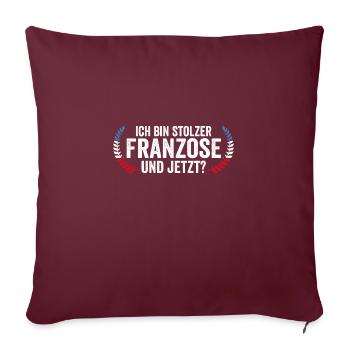 Franzose Französisch Frankreich - Sofakissenbezug 45 x 45 cm - Burgunderrot - Vorne