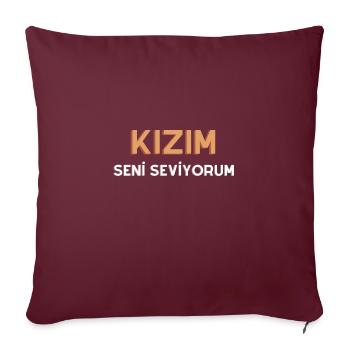 Kizim Hediyelik Dogum Günü Hediyesi Idée cadeau - Housse de coussin décorative 45 x 45 cm - bordeaux - Devant