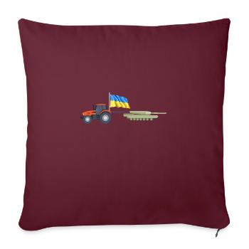 Ukrainischer Bauer stiehlt Kiewer Traktortank - Sofakissenbezug 45 x 45 cm - Burgunderrot - Vorne