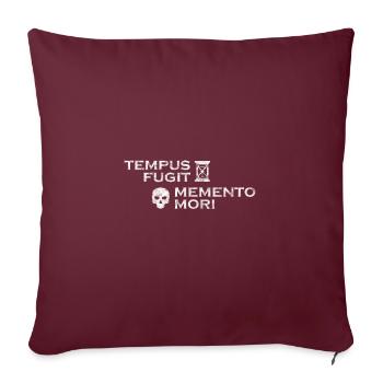 Tempus Fugit, Memento Mori - lateinische Weisheit - Sofakissenbezug 45 x 45 cm - Burgunderrot - Vorne