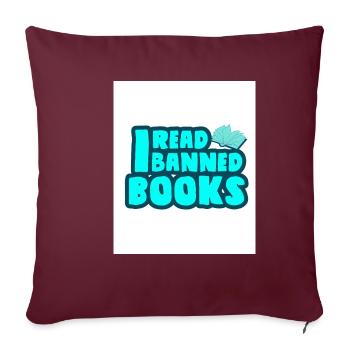 J’ai lu des livres interdits 33 - Housse de coussin décorative 45 x 45 cm - bordeaux - Devant
