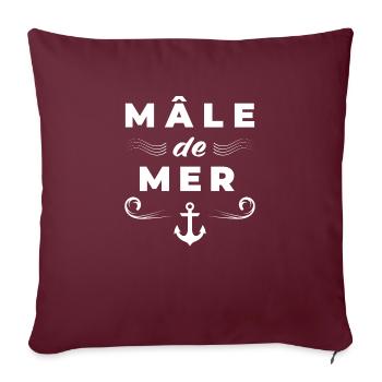 Mâle de mer - Message Marin Humour Jeu de mots - Housse de coussin décorative 45 x 45 cm - bordeaux - Devant