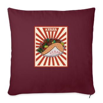 Restauration rapide turque Kebab Cuisine Kebab Chuchoteur - Housse de coussin décorative 45 x 45 cm - bordeaux - Devant