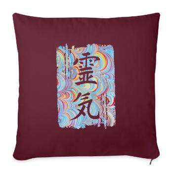 Reiki Japonais E 63 - Housse de coussin décorative 45 x 45 cm - bordeaux - Devant