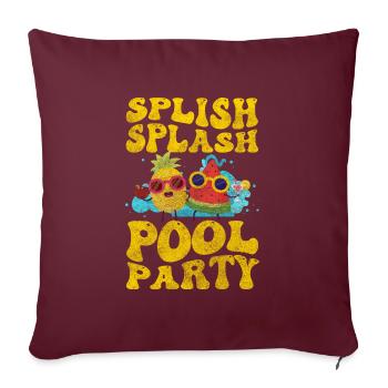 Poolparty Party Erholung Alkohol - Sofakissenbezug 45 x 45 cm - Burgunderrot - Vorne
