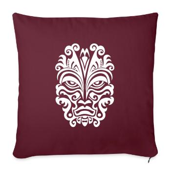 Conception de tatouage maori expressif en blanc - Housse de coussin décorative 45 x 45 cm - bordeaux - Devant