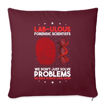 DNA-Analyst und Kriminallabor - Sofakissenbezug 45 x 45 cm - Burgunderrot - Vorne