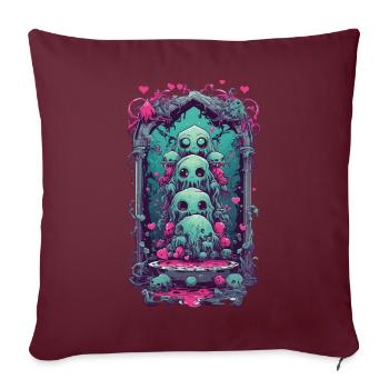 Weirdcore Slime Monster gothique Magic Design - Housse de coussin décorative 45 x 45 cm - bordeaux - Devant