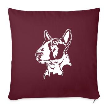 BULL TERRIER Chiens Portrait Wilsigns - Housse de coussin décorative 45 x 45 cm - bordeaux - Devant