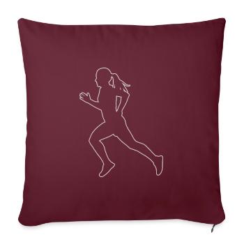 Course de cross-country de jogging masculin - Housse de coussin décorative 45 x 45 cm - bordeaux - Devant