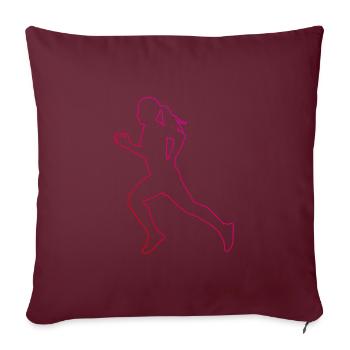 Jogging Racing Fitness Cross Country Running - Housse de coussin décorative 45 x 45 cm - bordeaux - Devant