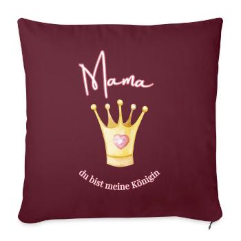 Maman - ma reine. - Housse de coussin décorative 45 x 45 cm - bordeaux - Devant