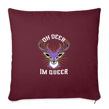 Oh Deer Im Queer Nonbinary Pride - Sofakissenbezug 45 x 45 cm - Burgunderrot - Vorne