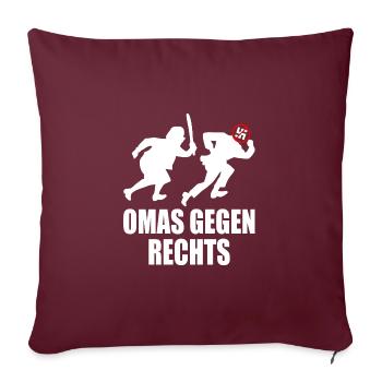 Omas gegen rechts - Sofakissenbezug 45 x 45 cm - Burgunderrot - Vorne