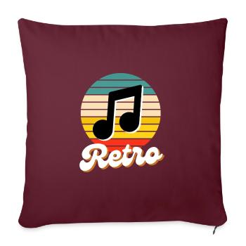 RETRO Musiksammlung - Sofakissenbezug 45 x 45 cm - Burgunderrot - Vorne