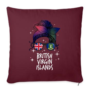 Britische Jungferninseln - Sofakissenbezug 45 x 45 cm - Burgunderrot - Vorne