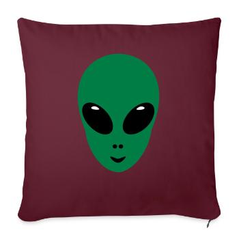Alien tête face vert cadeau marsmännchen space - Housse de coussin décorative 45 x 45 cm - bordeaux - Devant