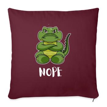 Nope Alligator Drôle de crocodile paresseux - Housse de coussin décorative 45 x 45 cm - bordeaux - Devant