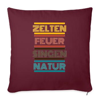Zelten Singen Feuer Natur - Sofakissenbezug 45 x 45 cm - Burgunderrot - Vorne