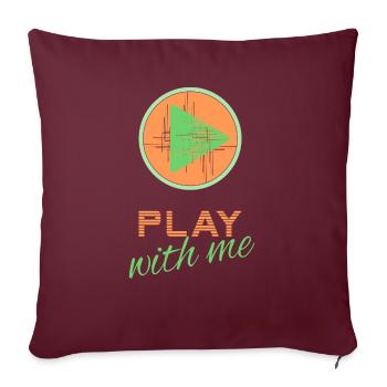 Play with me - orange/vert - Housse de coussin décorative 45 x 45 cm - bordeaux - Devant