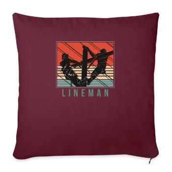 Monteur électricien ligne aérienne - Housse de coussin décorative 45 x 45 cm - bordeaux - Devant