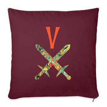gekreuzte schwerter e 200 v - Sofakissenbezug 45 x 45 cm - Burgunderrot - Vorne
