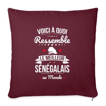 Voici à quoi ressemble le meilleur Sénégalais - Housse de coussin décorative 45 x 45 cm - bordeaux - Devant