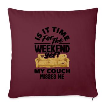 Mon canapé me manque Détente - Housse de coussin décorative 45 x 45 cm - bordeaux - Devant