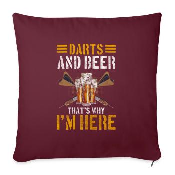 Compétition de cibles de fléchettes - Housse de coussin décorative 45 x 45 cm - bordeaux - Devant