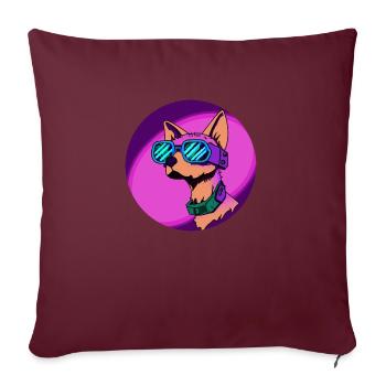 Cyber-Hund - Sofakissenbezug 45 x 45 cm - Burgunderrot - Vorne