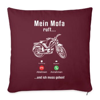 Mofa Vintage Geschenk 2 Takter Mokick Moped - Sofakissenbezug 45 x 45 cm - Burgunderrot - Vorne